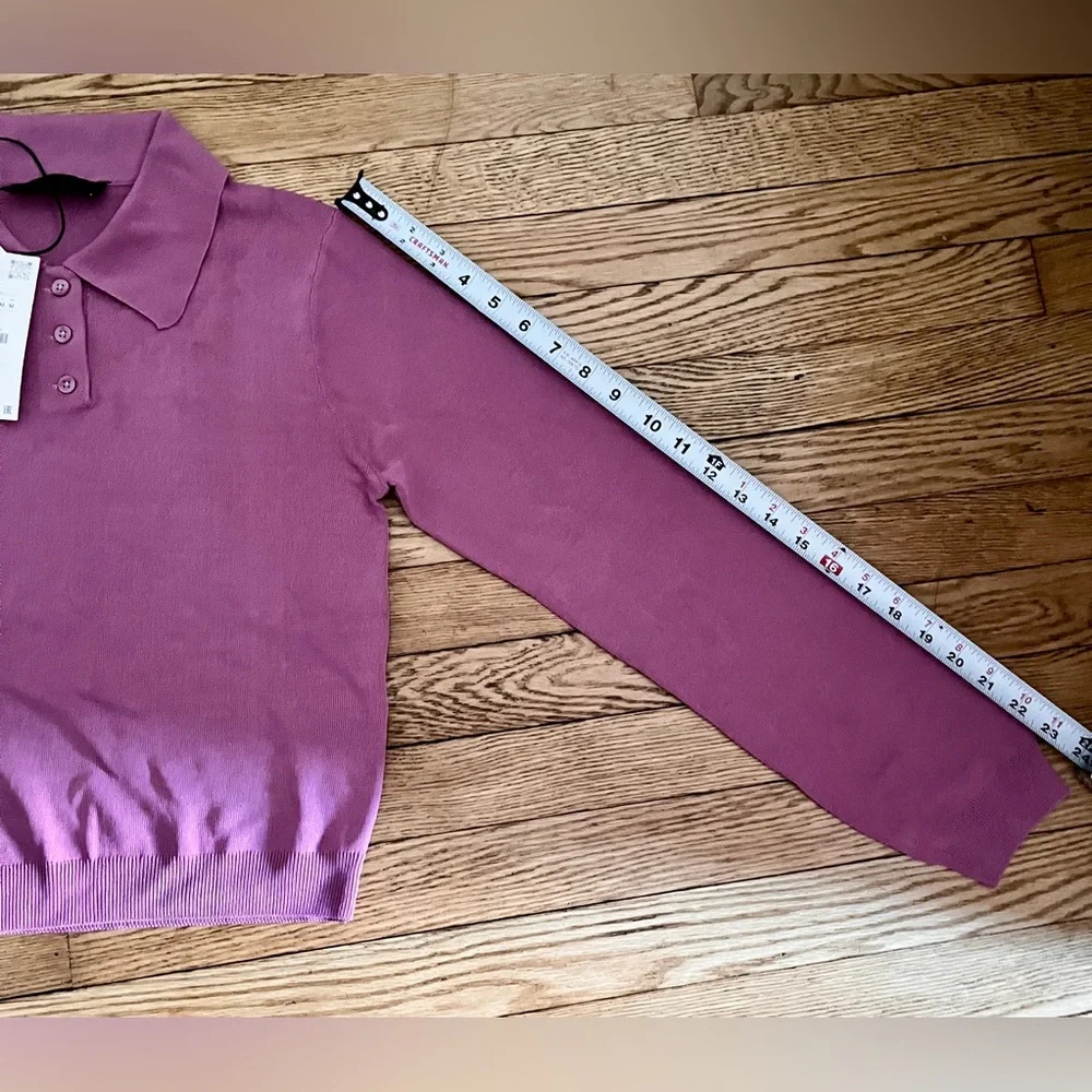Zara Pink Short-Sleeve Polo Sweater